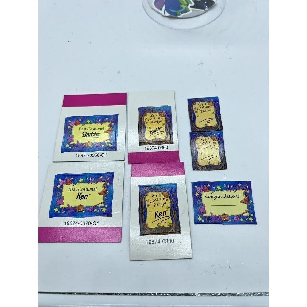 7 Very Rare Vintage Barbie Halloween Best Costume Certificates Accessories